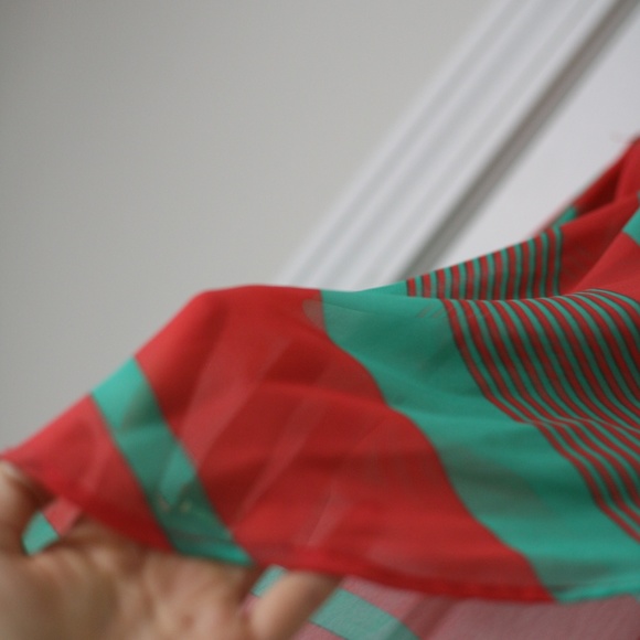 Rachel Kate mint and coral sheer open back top - Picture 4 of 5